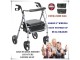 NEW SILVER Aluminum Foldable Rollator Walking Frame Outdoor Walker Aids Mobility